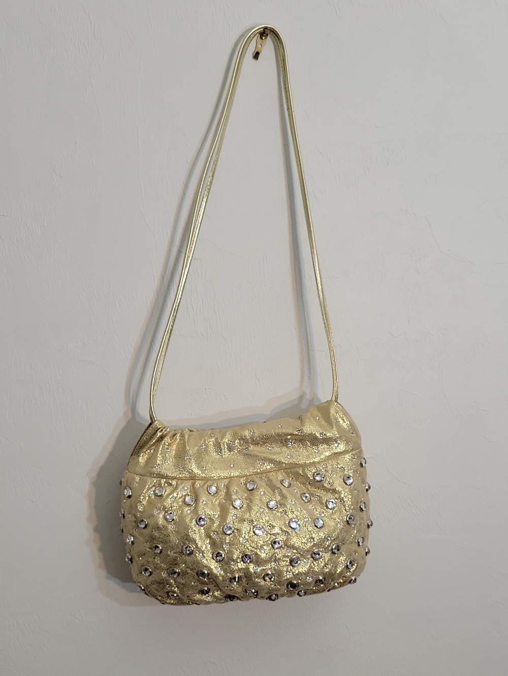 Rita Diana Mylinka OVintage Gold Rhinestone Shoulder Bag - Women's Evening Purse